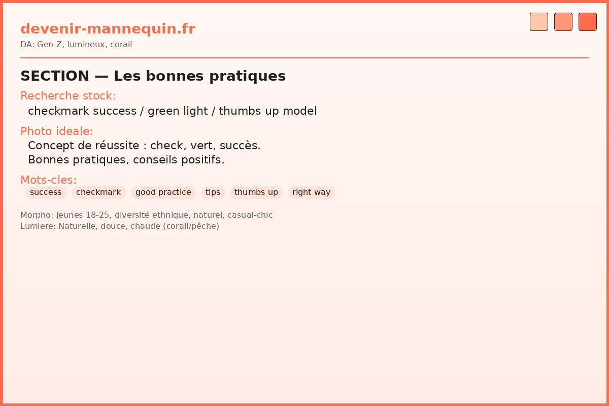 Bonnes pratiques pour mannequin débutant