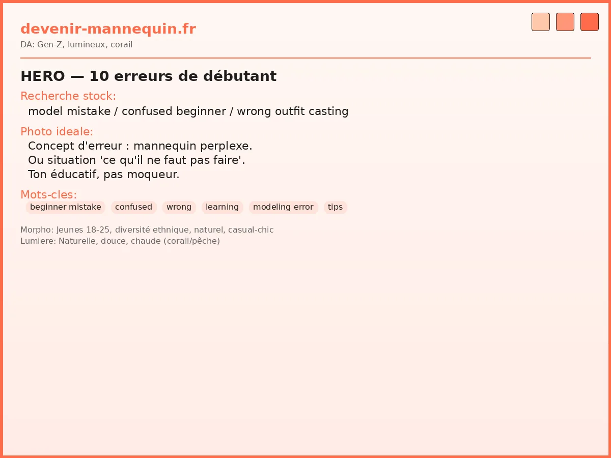Erreurs de débutant mannequin — pièges à éviter