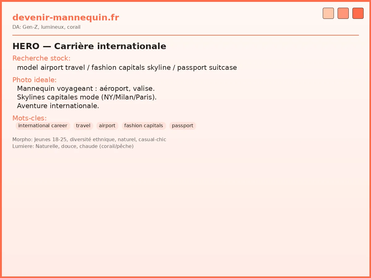 Carrière internationale mannequin — voyager pour la mode