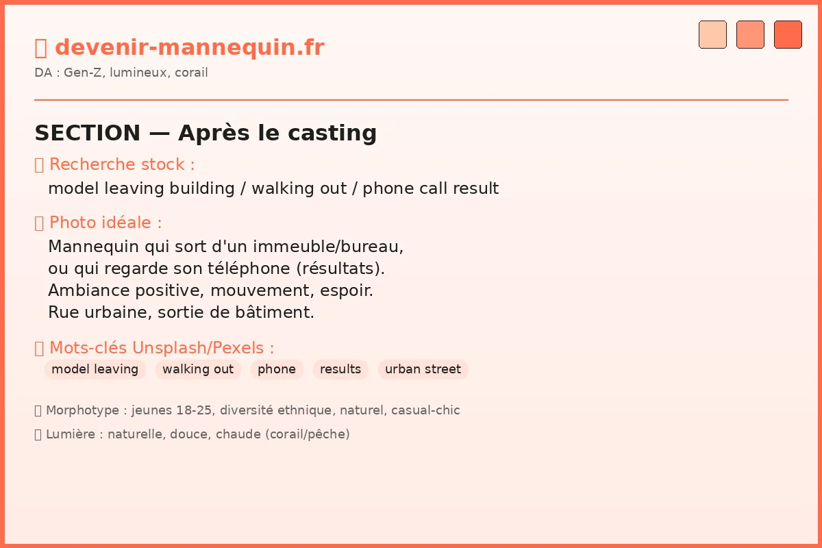 Après le casting — prochaines étapes pour le mannequin