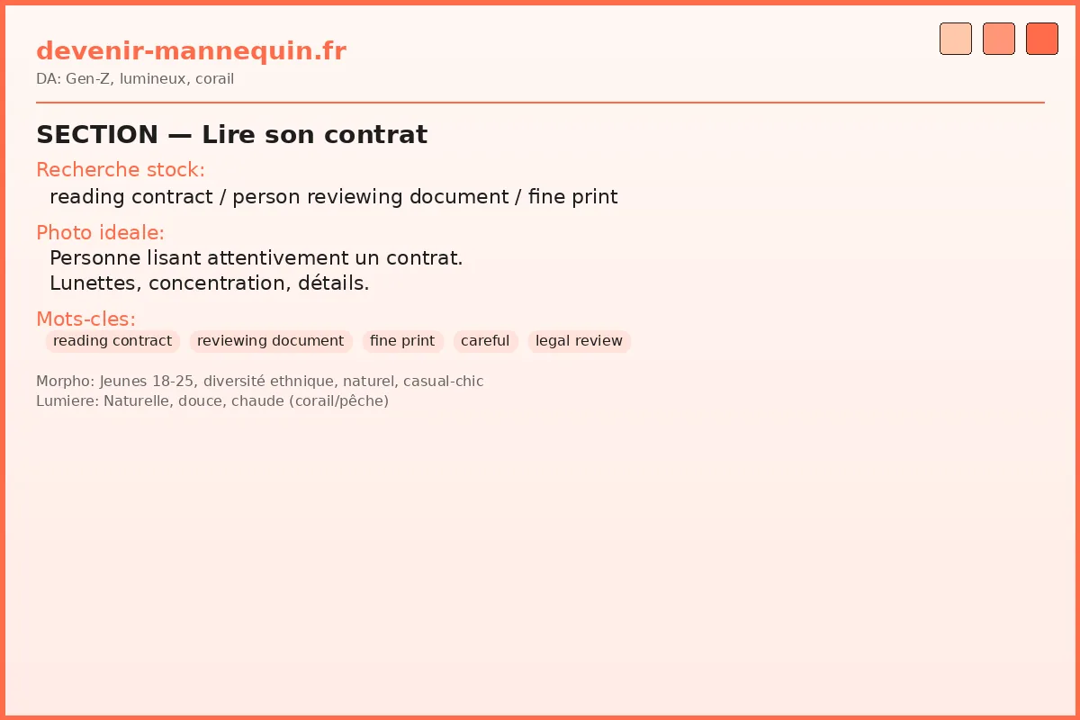 Lire et comprendre son contrat de mannequin