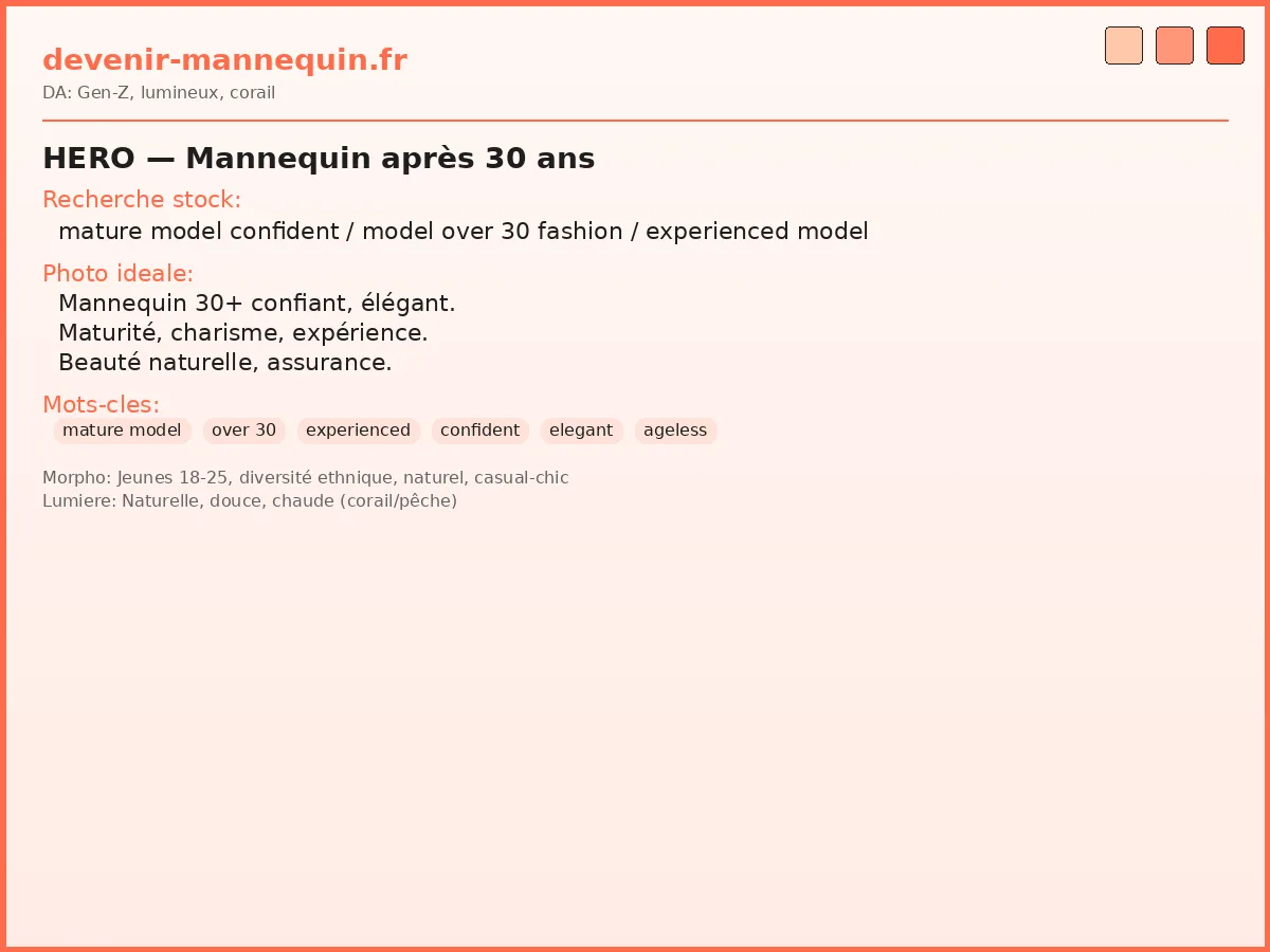 Devenir mannequin après 30 ans — modèle mature
