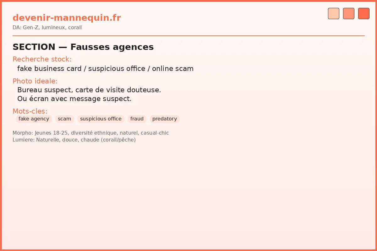 Fausses agences mannequins — comment les identifier
