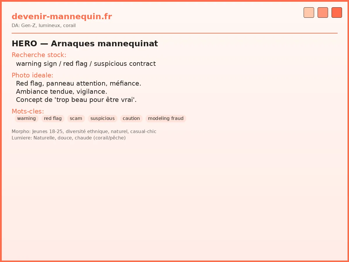 Arnaques mannequinat — red flags à repérer