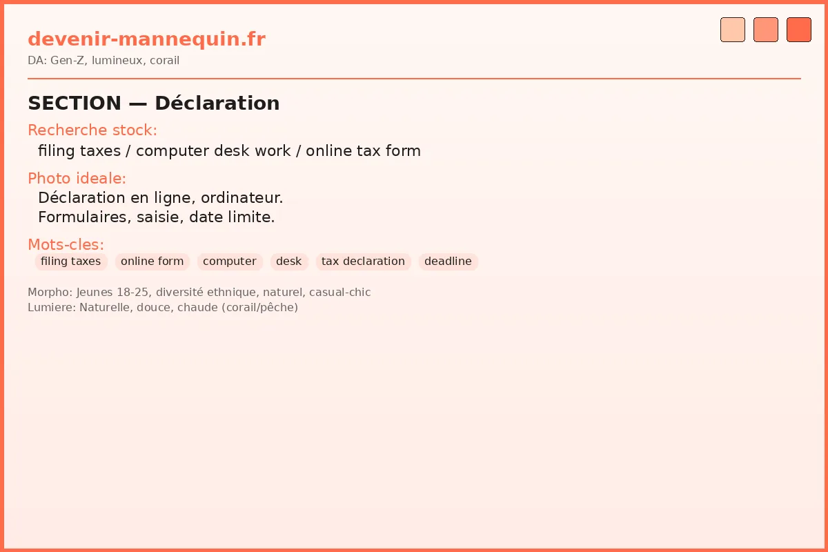 Déclaration fiscale mannequin — formulaires