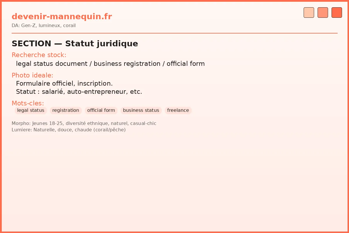 Statut juridique mannequin — salarié ou indépendant