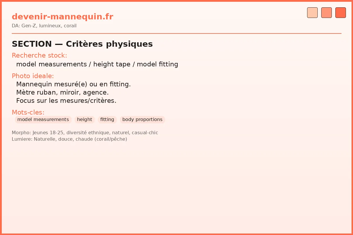 Critères physiques pour devenir mannequin — mensurations