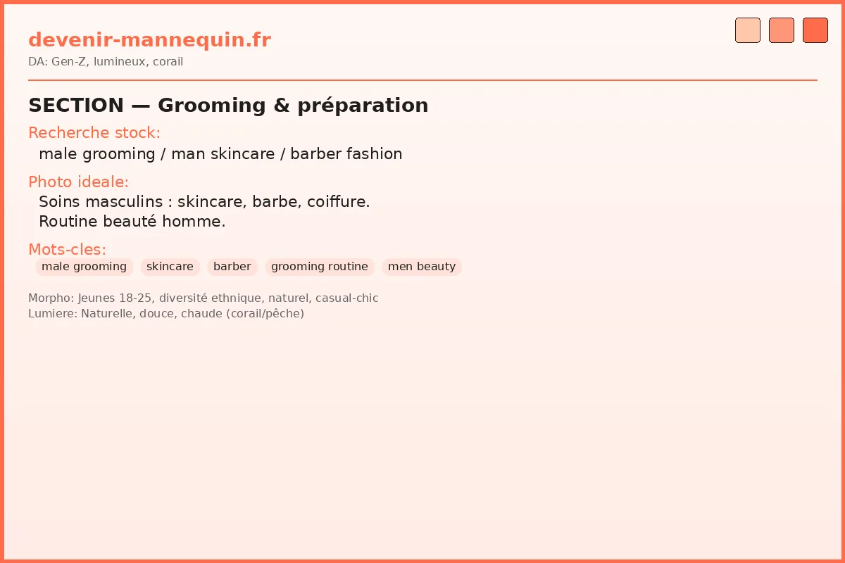 Grooming mannequin homme — soins et préparation