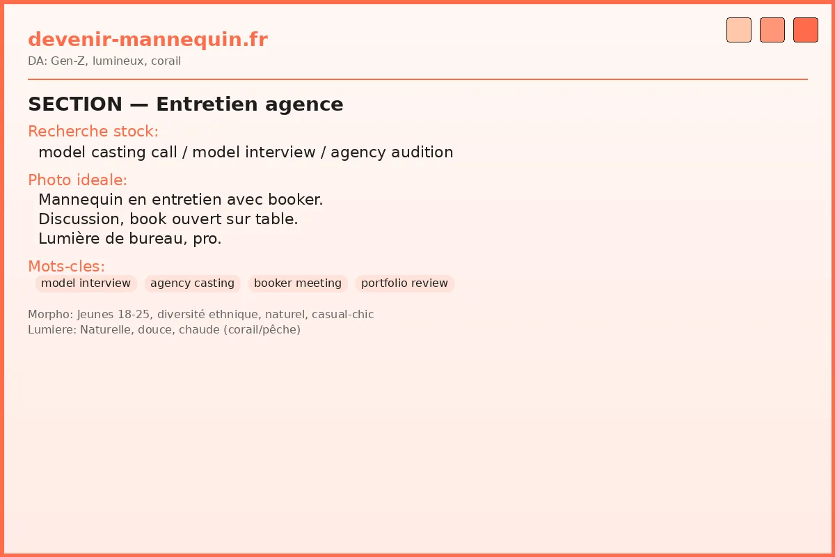 Entretien avec un booker en agence mannequin