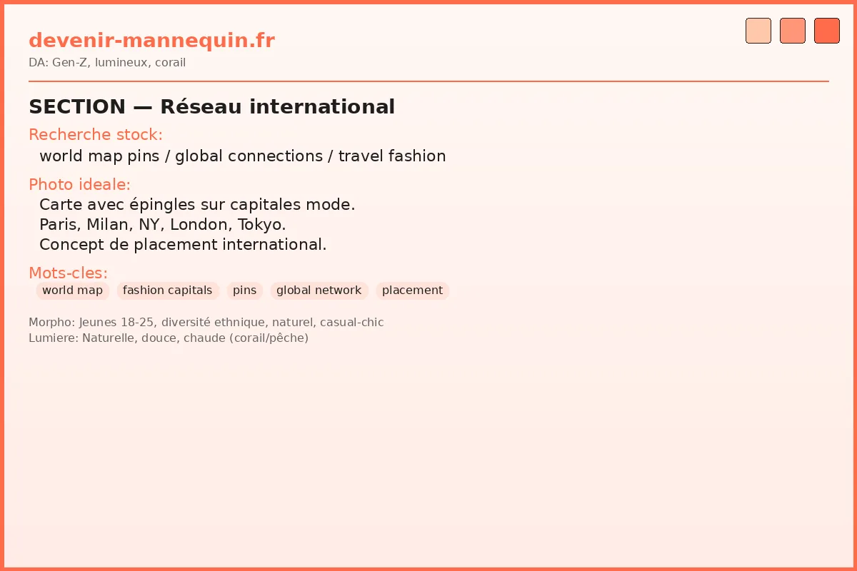 Réseau international agences — capitales de la mode