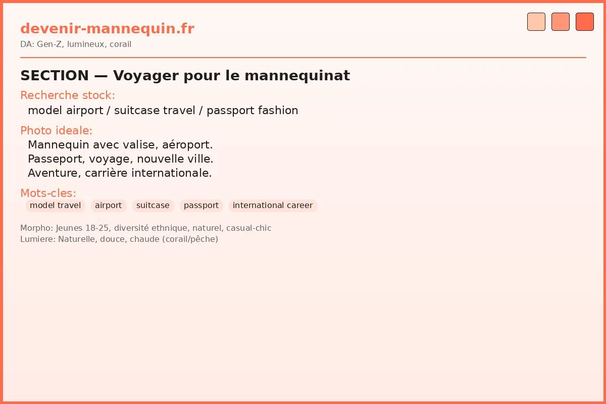 Mannequin voyageant — carrière internationale