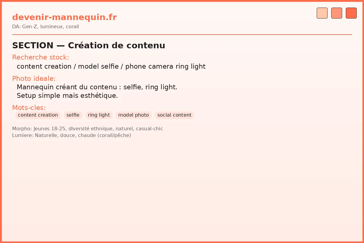 Mannequin créant du contenu pour les réseaux sociaux