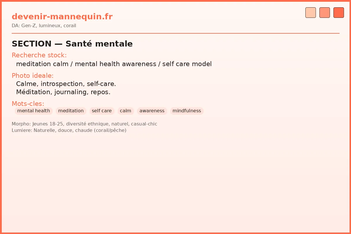 Santé mentale mannequin — méditation et self-care