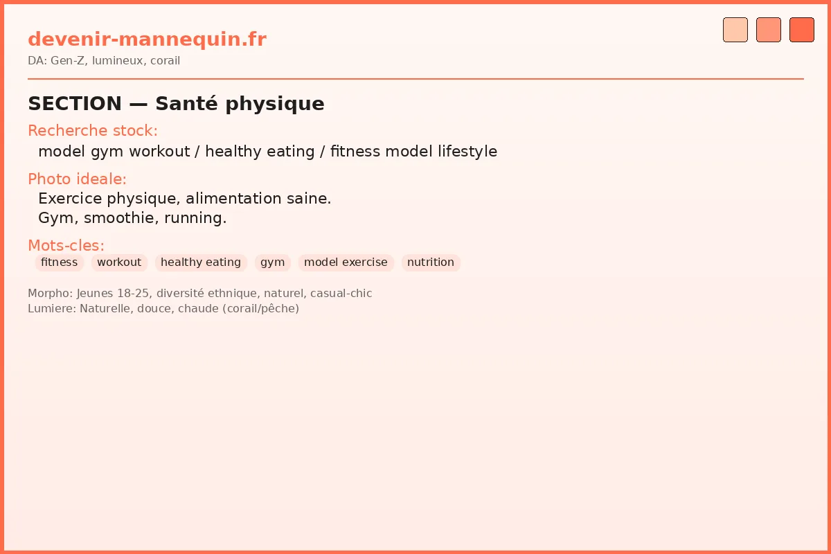 Santé physique mannequin — sport et alimentation
